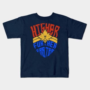 Higher Further Faster Emblem Kids T-Shirt